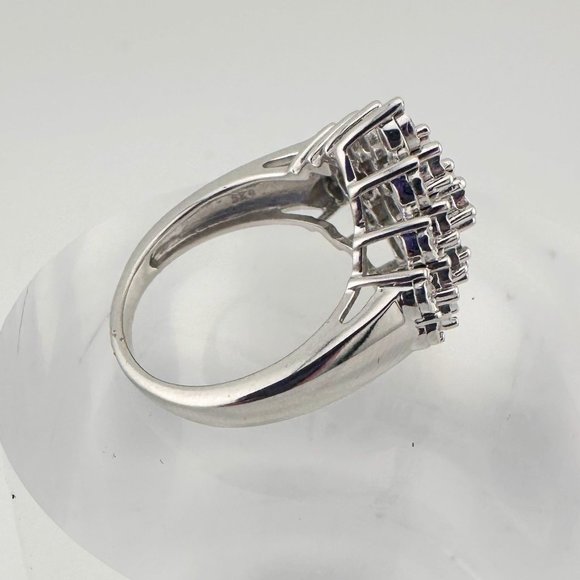 Beautiful 1/2 Carat Natural Diamond Cluster Ring in Sterling Silver - Picture 12 of 16